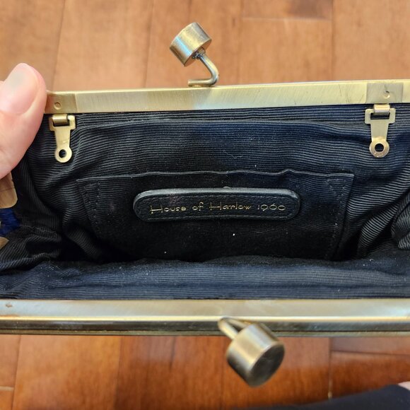 House of Harlow 1960 Tilly studded calf hair clutch in blue - Picture 7 of 8